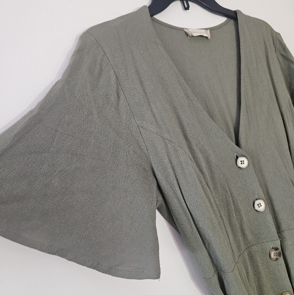 Altar'd State Olive Green Midi Dress (medium)